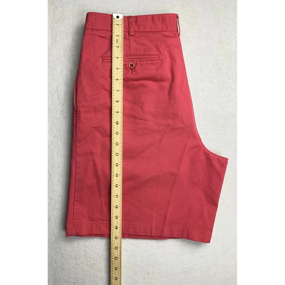 Lands End Shorts Mens 37 Coral Red Double Pleated Cotton‎ Chino Twill Golf 37